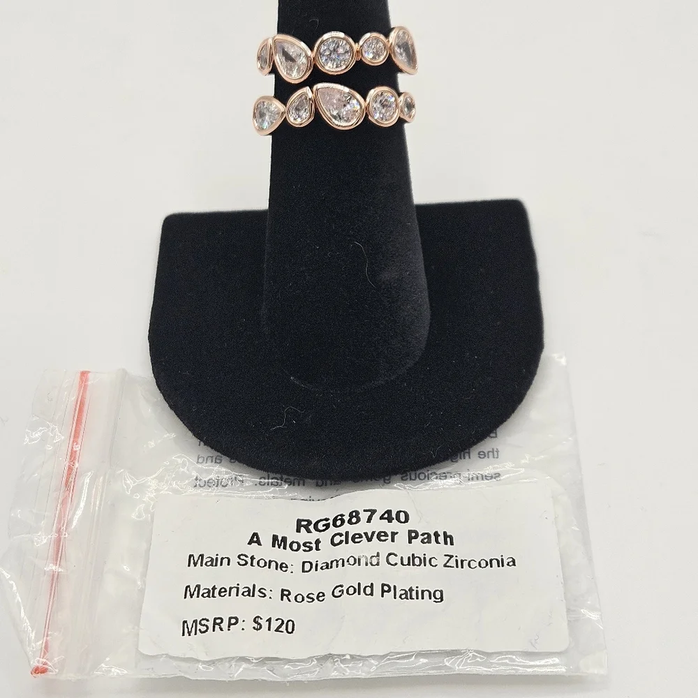BP OG Ring RG68740 "A Most Clever Path" Diamond CZ On Rose Gold - Size 6 - Picture 5 of 6